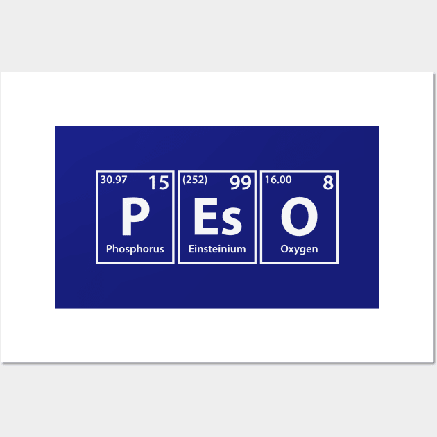 Peso (P-Es-O) Periodic Elements Spelling Wall Art by cerebrands